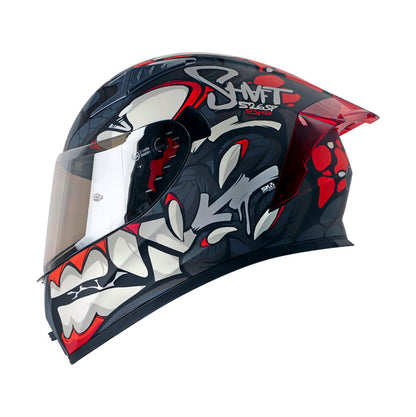 CASCO SHAFT SH-526SP DANO MATE NEGRO GRIS VISOR PLATA