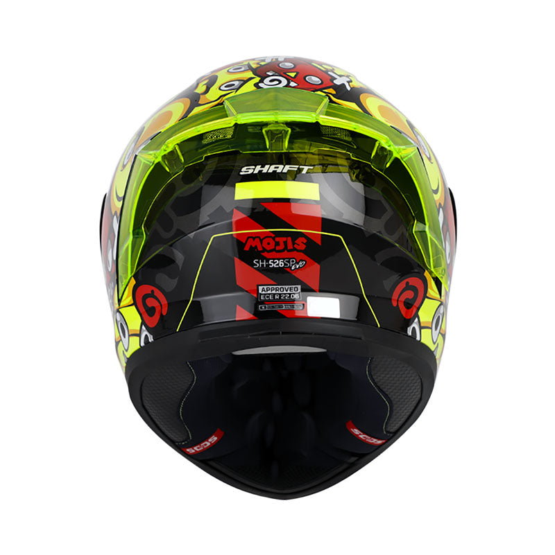 CASCO SHAFT SH-526SP MOJIS NEGRO ROJO VISOR HUMO