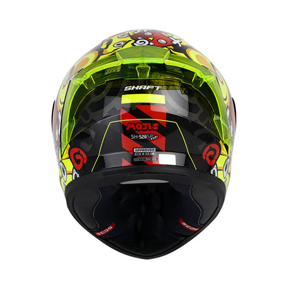 CASCO SHAFT SH-526SP MOJIS NEGRO ROJO VISOR HUMO