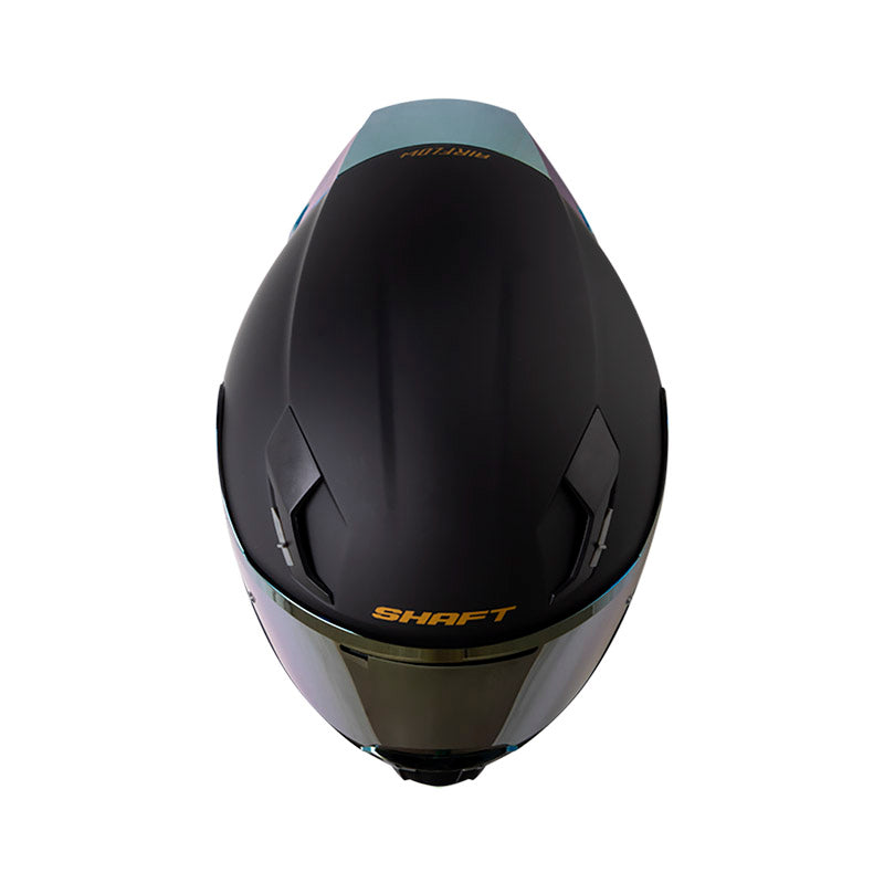CASCO SHAFT SH-562R SOLID MATE NEGRO DORADO VISOR IRIDIUM