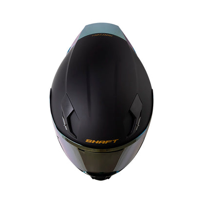 CASCO SHAFT SH-562R SOLID MATE NEGRO DORADO VISOR IRIDIUM