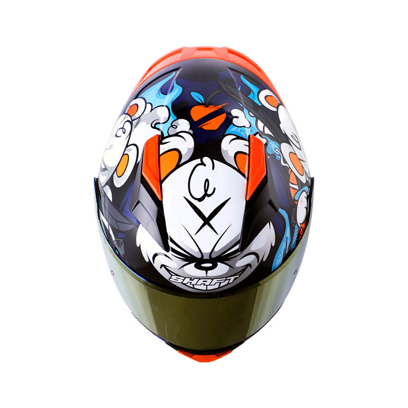 CASCO SHAFT SH-582SP EVO ANGRY AZUL OSCURO BLANCO IRIDIUM