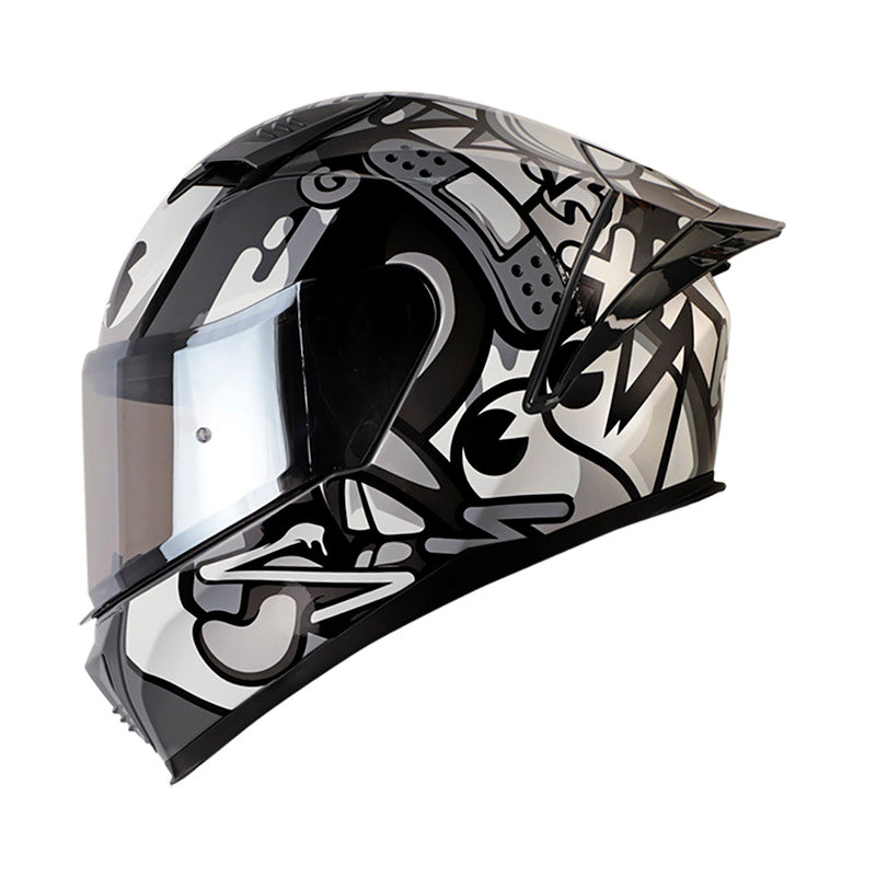 CASCO SHAFT SH-590SR RANDOME GRIS PLATA VISOR PLATA