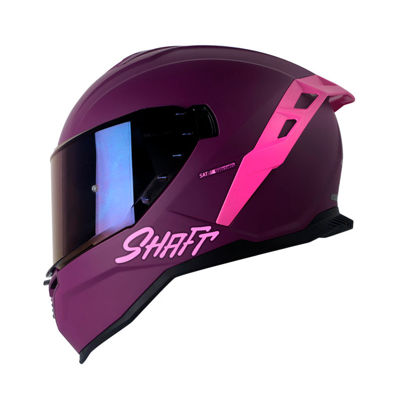 CASCO SHAFT SH-598GTR SOLID MATE MORADO FUCSIA VISOR IRIDIUM
