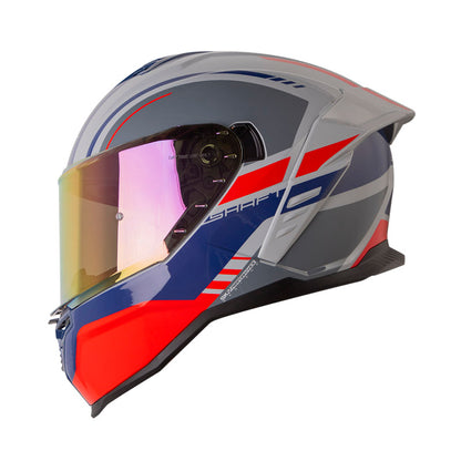 CASCO SHAFT SH-598GTR ADIV GRIS ROJO VISOR IRIDIUM ROJO