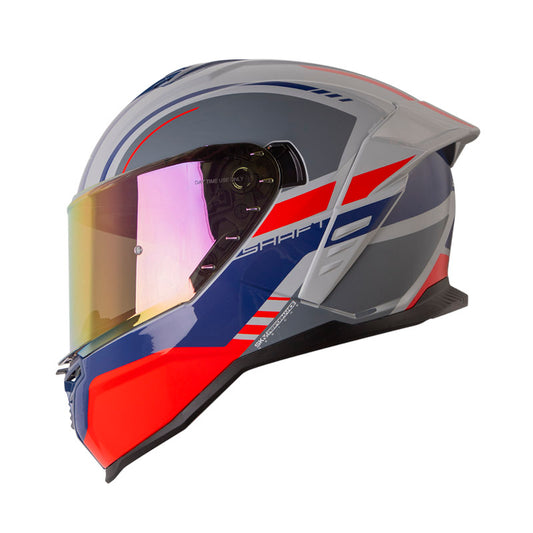 CASCO SHAFT SH-598GTR ADIV GRIS ROJO VISOR IRIDIUM ROJO