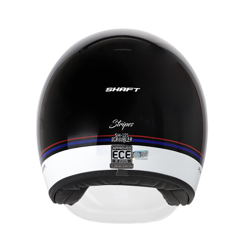 CASCO SHAFT SH-121 SCRAMBLE STRIPES NEGRO BLANCO