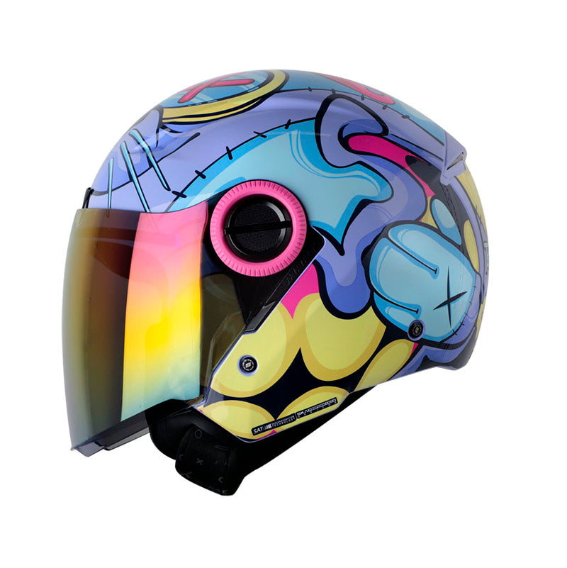 CASCO SHAFT SH-212 TEDYOSO MORADO AZUL VISOR MORADO