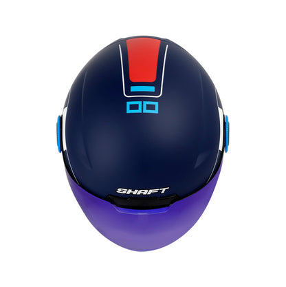 CASCO SHAFT SH-212 LOUVRE MATE AZUL NAVI AZUL VISOR AZUL