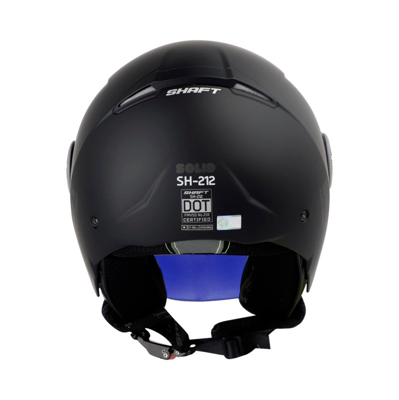CASCO SHAFT SH-212 SOLID MATE NEGRO NEGRO VISOR AZUL