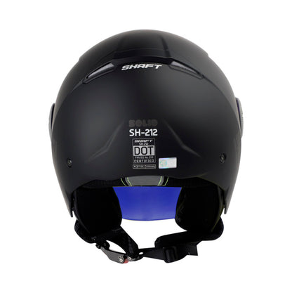 CASCO SHAFT SH-212 SOLID MATE NEGRO NEGRO VISOR AZUL