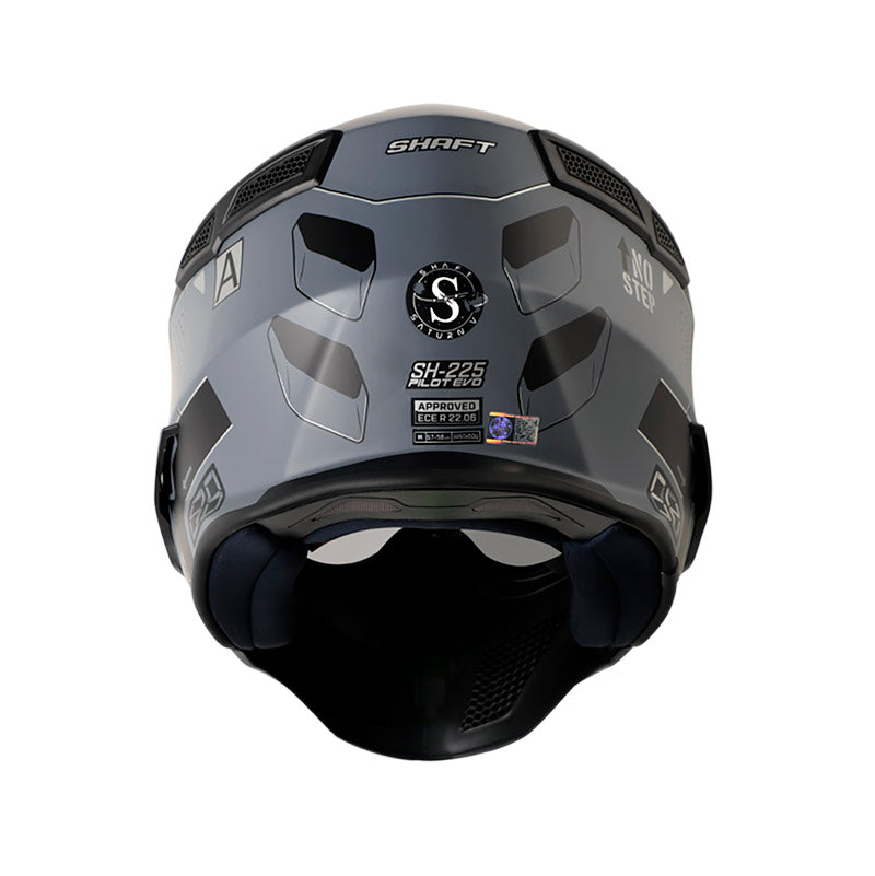 CASCO SHAFT SH-225 PILOT SATURN V MATE GRIS PLATA VISOR HUMO