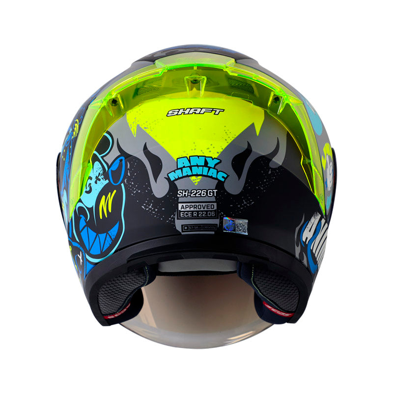 CASCO SHAFT SH-226GT ANYMANIAC MATE GRIS AZUL VISOR IRIDIUM