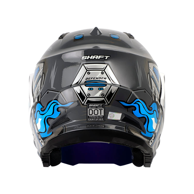 CASCO SHAFT SH-227 TRIAL DEFENDER GRIS BLANCO VISOR IRIDIUM