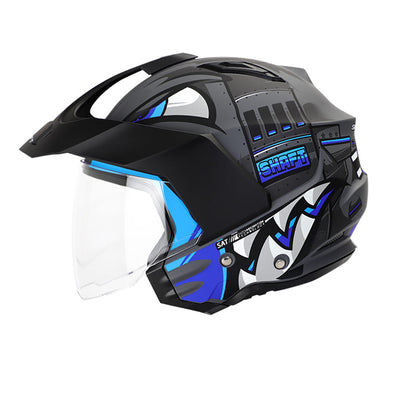 CASCO SHAFT SH-227 TRIAL COMANDER MATE GRIS AZUL