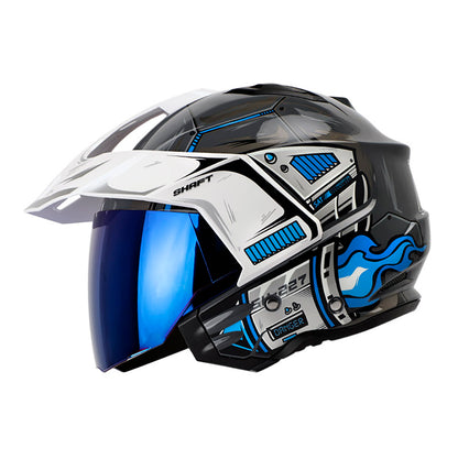 CASCO SHAFT SH-227 TRIAL DEFENDER GRIS BLANCO VISOR IRIDIUM