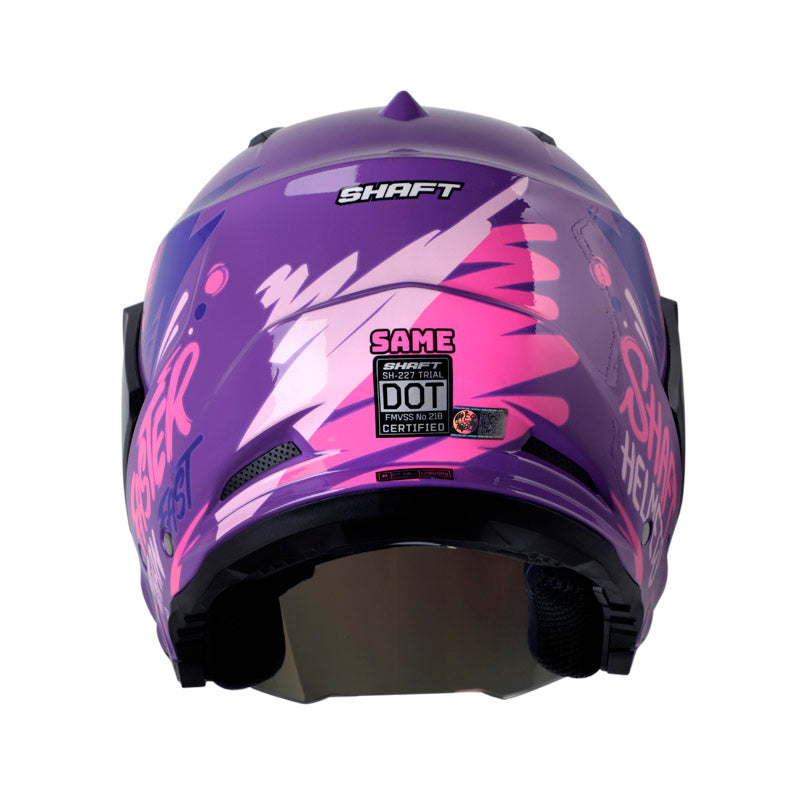 CASCO SHAFT SH-227 TRIAL SAME MORADO FUCSIA VISOR IRIDIUM
