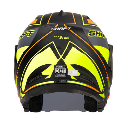 CASCO SHAFT SH-227 TAKEOVER MATE NEGRO AMARILLO VISOR HUMO