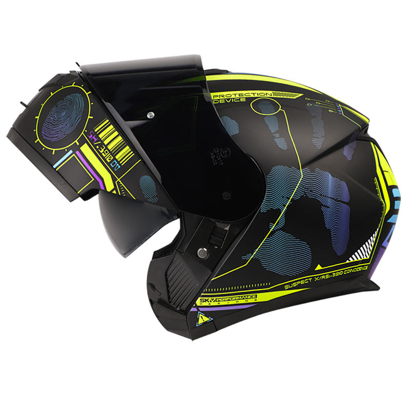 CASCO SHAFT SH-3910DV SUSPECT MATE NEGRO AMARILLO VISOR HUMO