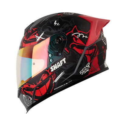 CASCO SHAFT SH-502SP DEVIL MATE GRIS OSCURO ROJO