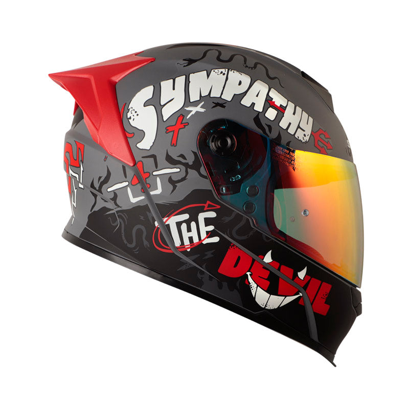 CASCO SHAFT SH-502SP DEVIL MATE GRIS OSCURO ROJO