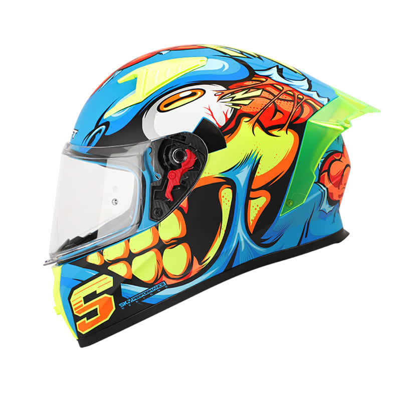 CASCO SHAFT SH-526SP DESTROYED MATE AZUL AMARILLO NEON
