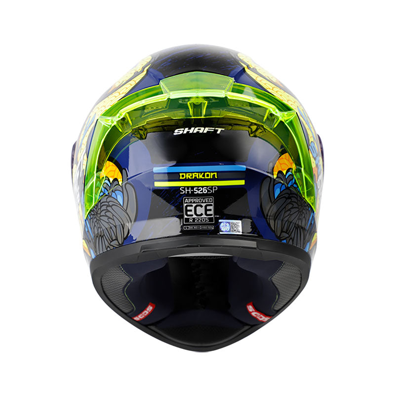CASCO SHAFT SH-526SP DRAKON AZUL NAVY AZUL AMARILLO NEON