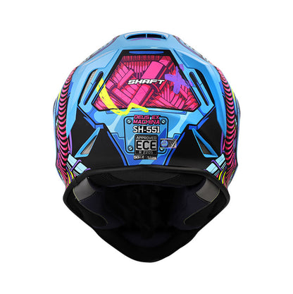 CASCO SHAFT SH-551 DEUS EX MACHINA MATE AZUL FUCSIA NEON