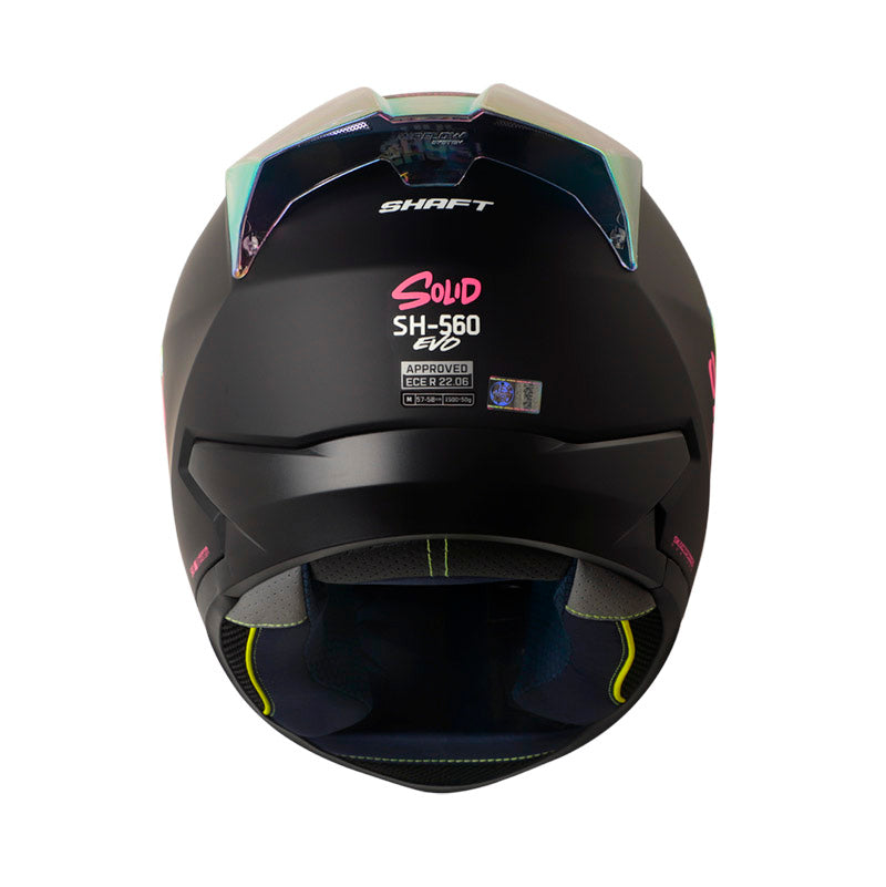CASCO SHAFT SH-560 SOLID MATE NEGRO FUCISA VISOR IRIDIUM