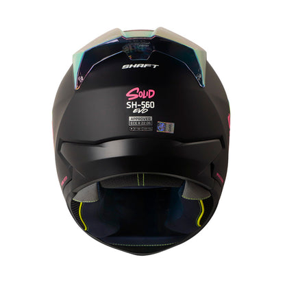 CASCO SHAFT SH-560 SOLID MATE NEGRO FUCISA VISOR IRIDIUM