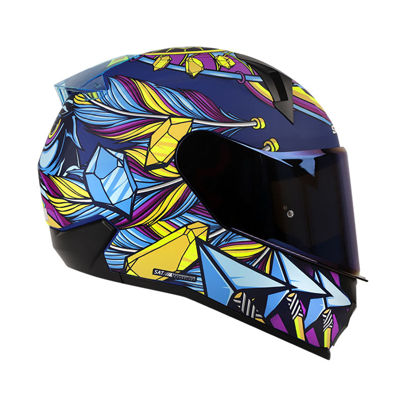 CASCO SHAFT SH-560 DREAM CATCH AZUL MORADO VISOR IRIDIUM