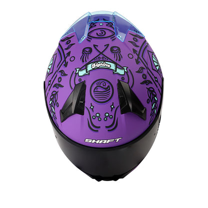 CASCO SHAFT SH-560 MARINE MATE MORADO TURQUESA VISOR HUMO