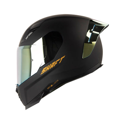 CASCO SHAFT SH-562R SOLID MATE NEGRO DORADO VISOR IRIDIUM