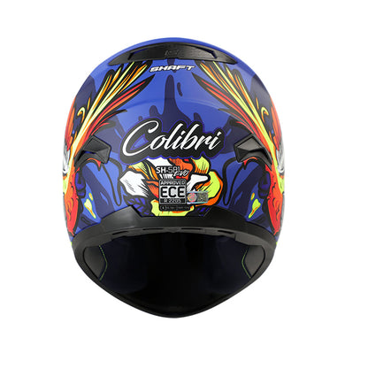 CASCO SHAFT SH-581EVO COLIBRI MATE AZUL AMARILLO NEON