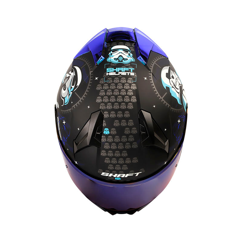 CASCO SHAFT SH-560 TROOPER NEGRO AZUL VISOR IRIDIUM