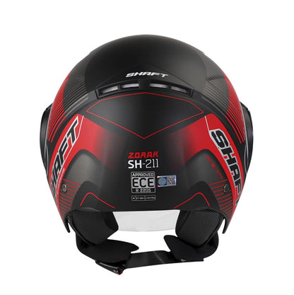 CASCO SHAFT SH-211 ZORAK MATE NEGRO ROJO