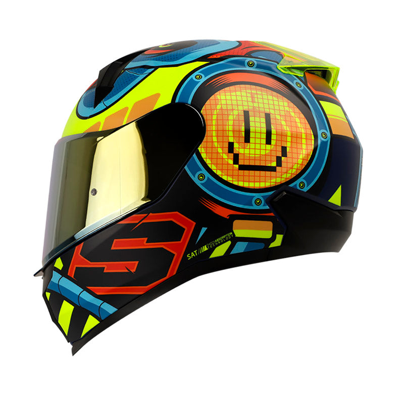 CASCO SHAFT SH-560 ASTRO SKULL AZUL NAVY AZUL VISOR IRIDIUM