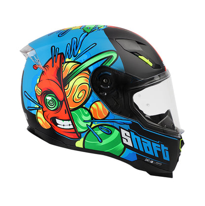 CASCO SHAFT SH-562 INVADER MATE AZUL NARANJA NEON