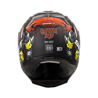 CASCO SHAFT SH-562 SHAMAN EVO MATE NEGRO NARANJA VISOR HUMO