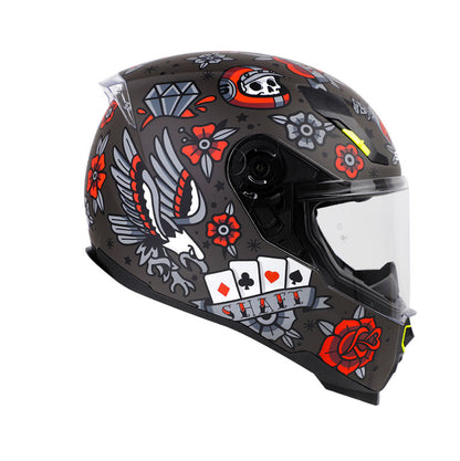 CASCO SHAFT SH-562 TATTOO MATE NEGRO ROJO