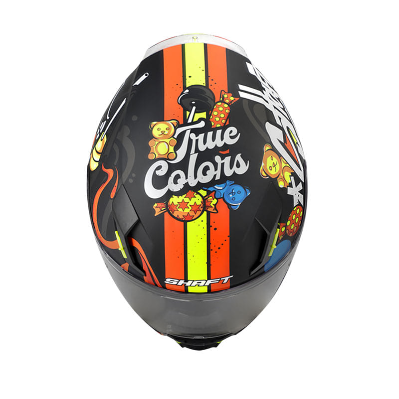 CASCO SHAFT SH-562 TRUE COLOR MATE NEGRO NARANJA NEON
