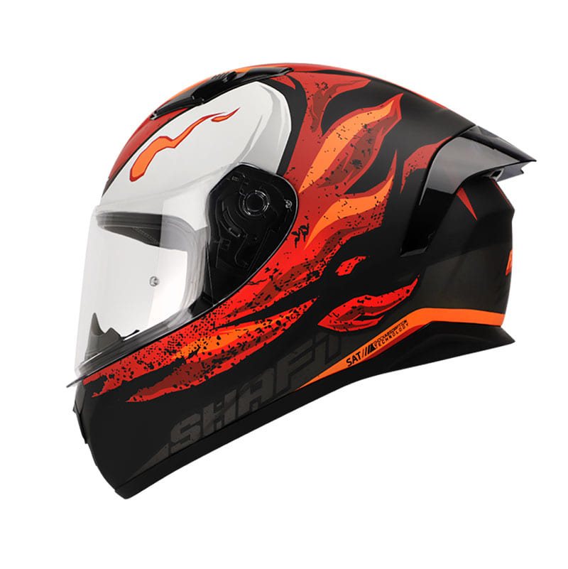 CASCO SHAFT SH-582SP FLAMER MATE NEGRO ROJO
