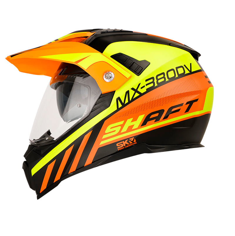 CASCO SHAFT SH-MX380DV FURIOUS MATE NARANJA NEON AMARILLO