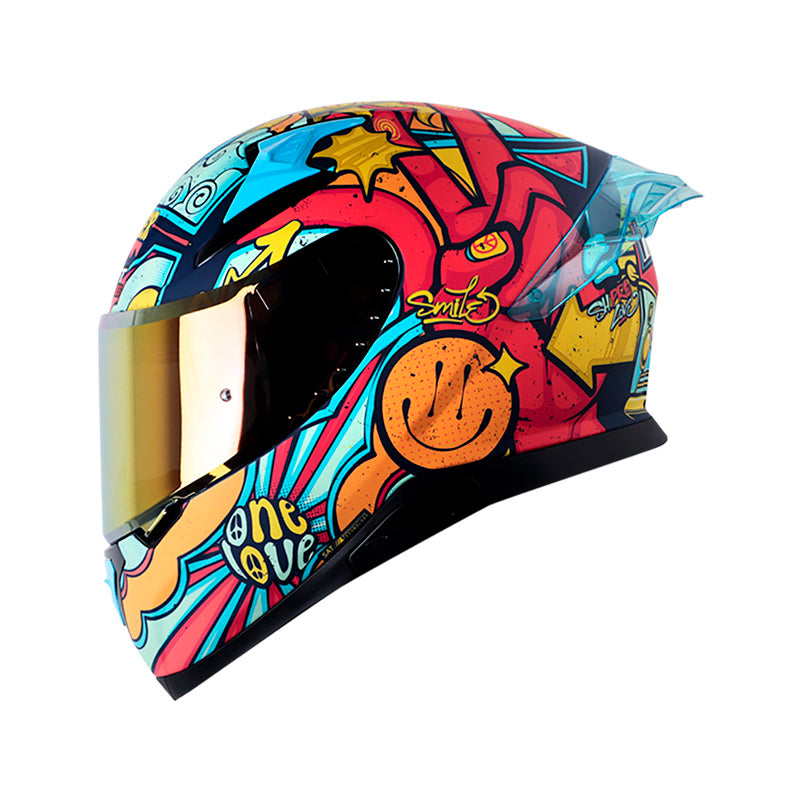 CASCO SHAFT SH-612DV PRO HIPPY MATE AZUL NARANJA NEON