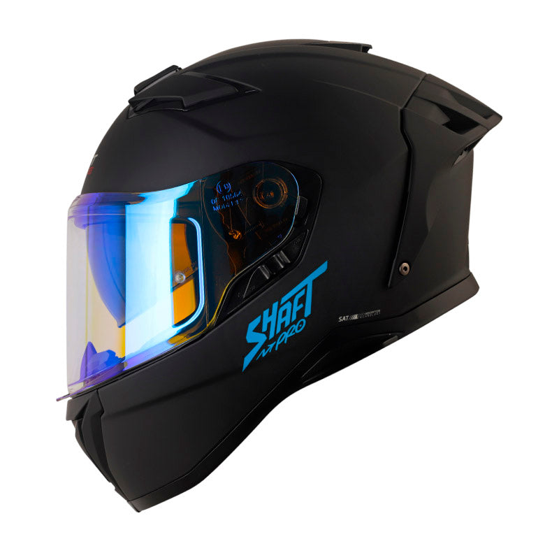 CASCO SHAFT SH-606SP PRO SOLID MATE NEGRO AZUL VISOR REVO