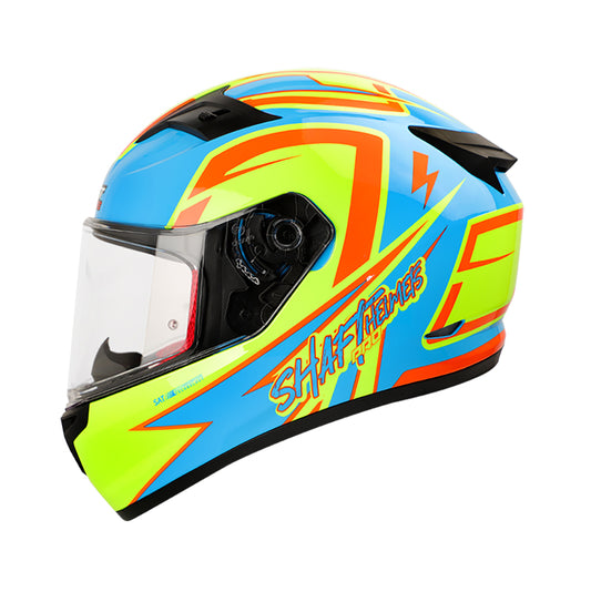 CASCO SHAFT SH-545PRO RACETRACK AZUL AMARILLO NEON