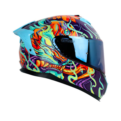 CASCO SHAFT SH-610EVO FIRE THUNDER MORADO TURQUESA