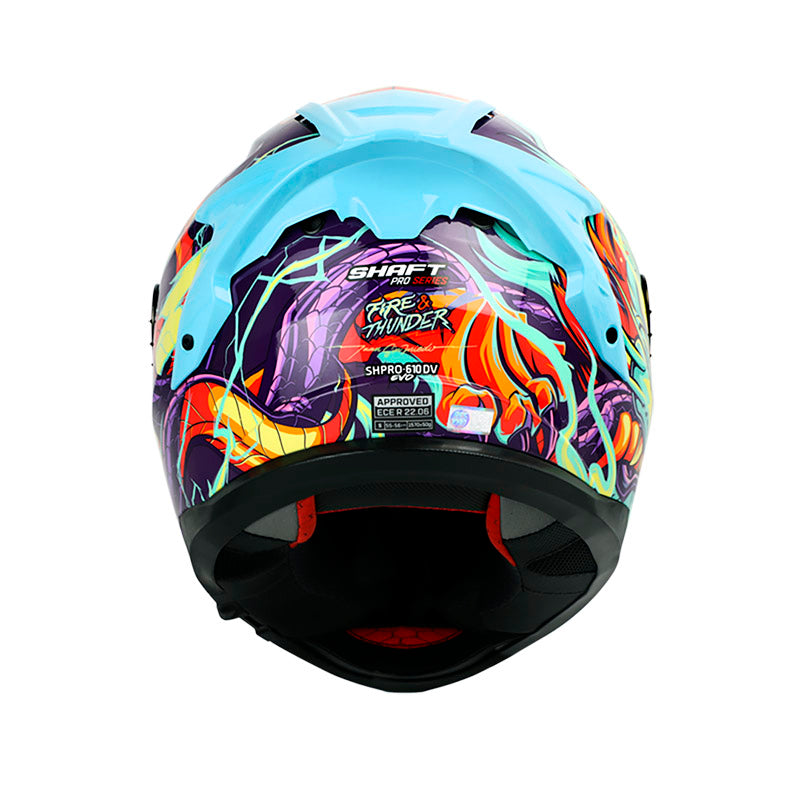 CASCO SHAFT SH-610EVO FIRE THUNDER MORADO TURQUESA