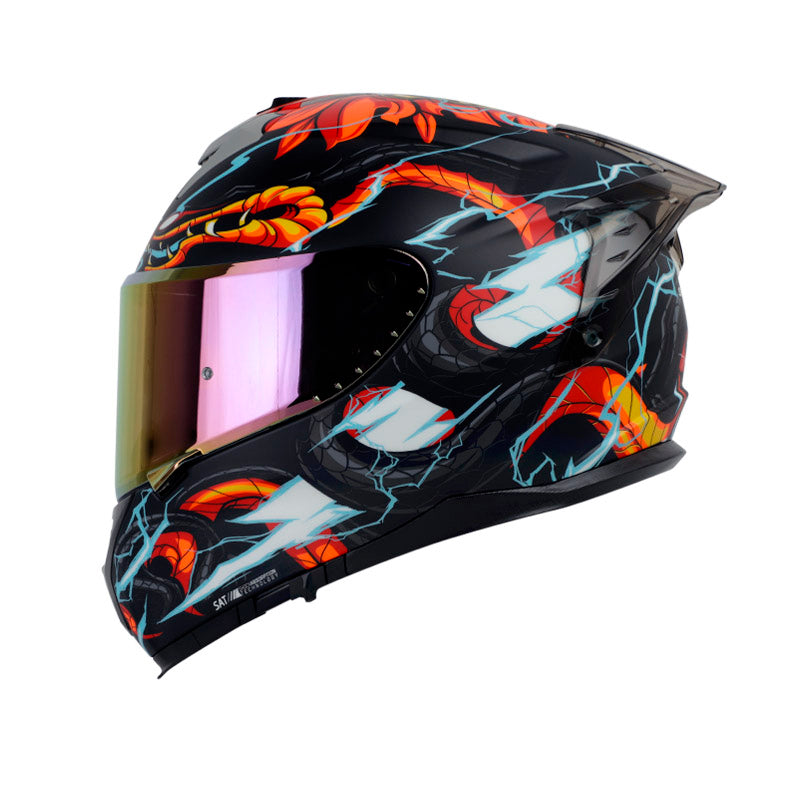 CASCO SHAFT SH-610EVO FIRE THUNDER MATE NEGRO AZUL