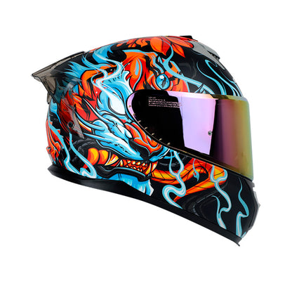 CASCO SHAFT SH-610EVO FIRE THUNDER MATE NEGRO AZUL